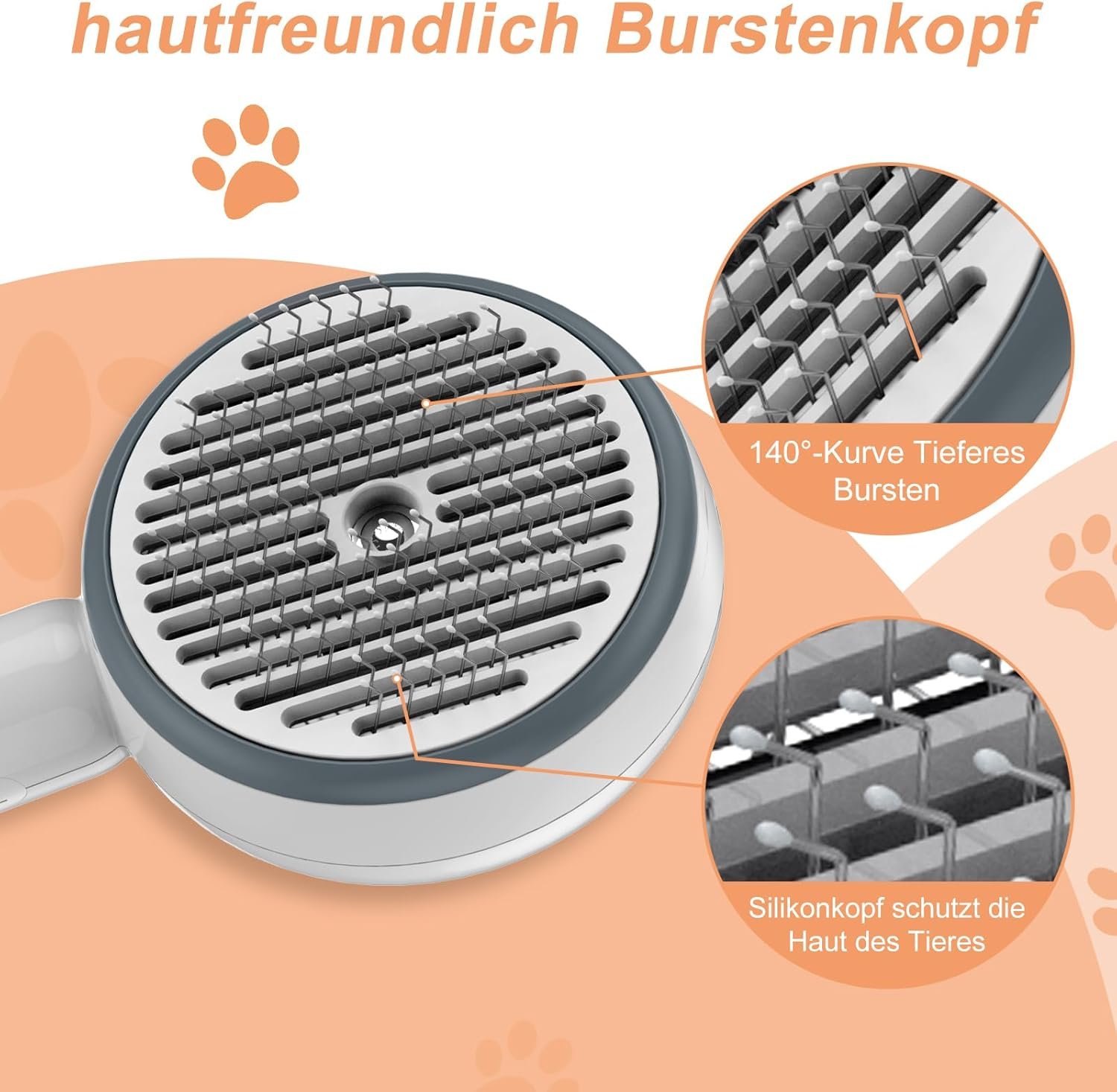 Cat Brush with Steam, 3-In-1 Steam Brush Cat, Brush Cat with Self-Cleaning One Button with Water Tank and Spray, anti Static Electricity and Tangling Steamy Brush for Cats Dogs, White image number 2