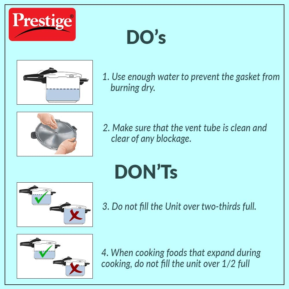 Prestige 5L Alpha Deluxe Induction Base Stainless Steel Deep Pressure Pan, 5.0-Liter image number 3