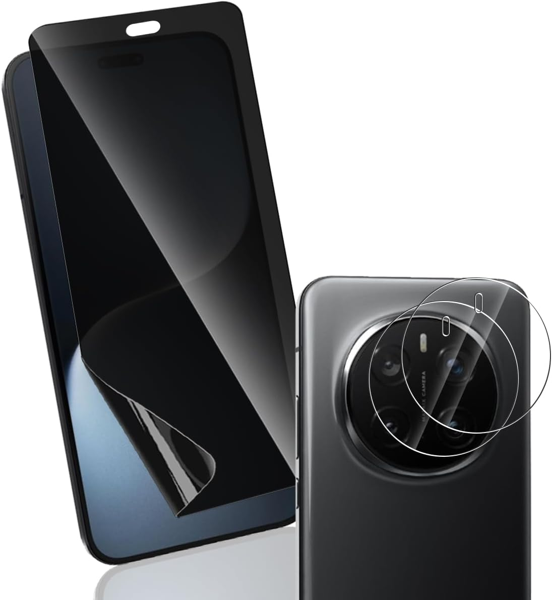 Yonntmmi TPU Screen Protector for OPPO Find X8 Pro Privacy Screen, 1 Piece Anti-Spy Privacy Protect Screen Protector with 2 Pieces Camera Protection, Anti-Spy TPU Film for Tempered Glass for OPPO Find