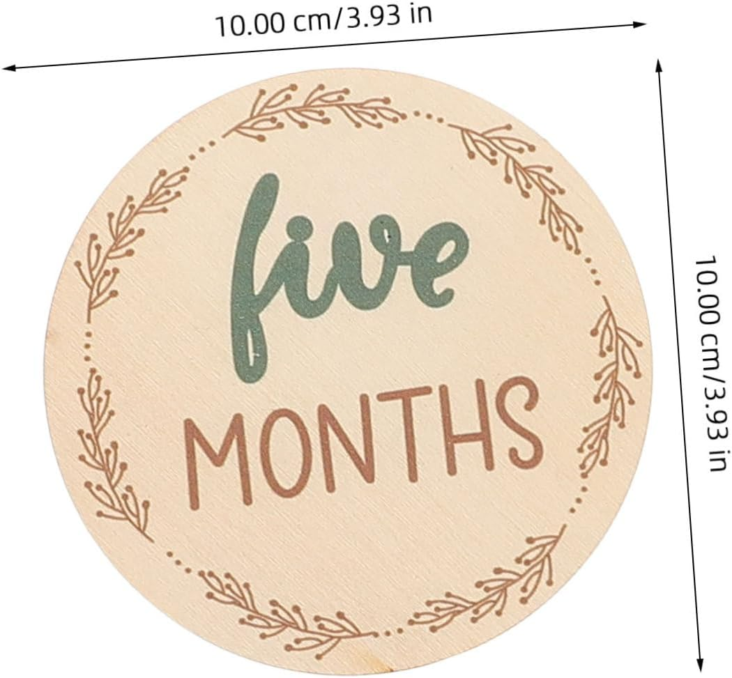 Homoyoyo Wooden Milestone Discs Photo Prop Monthly Milestone Cards Growth Sign Decor image number 6