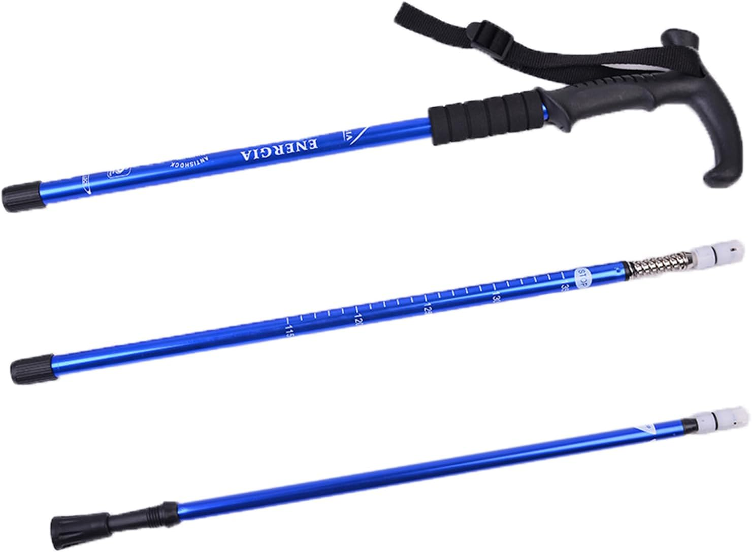 Threeh Walking Sticks Lightweight Trekking Poles T Anti-Slip Handle Design Adjustable Walking Cane for Travel Hiking Climbing Senior Men Women - Blue image number 6