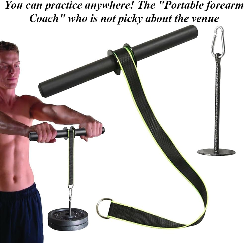 Forearm Rope Roller, Wrist Roller Forearm,Grip Strengthener Roller, Forearm Exerciser Tool,Weight-Bearing Rope Training Fitness Equipment,Muscle Strength Wrist Roller,For Grip Strength Training(Black) image number 6