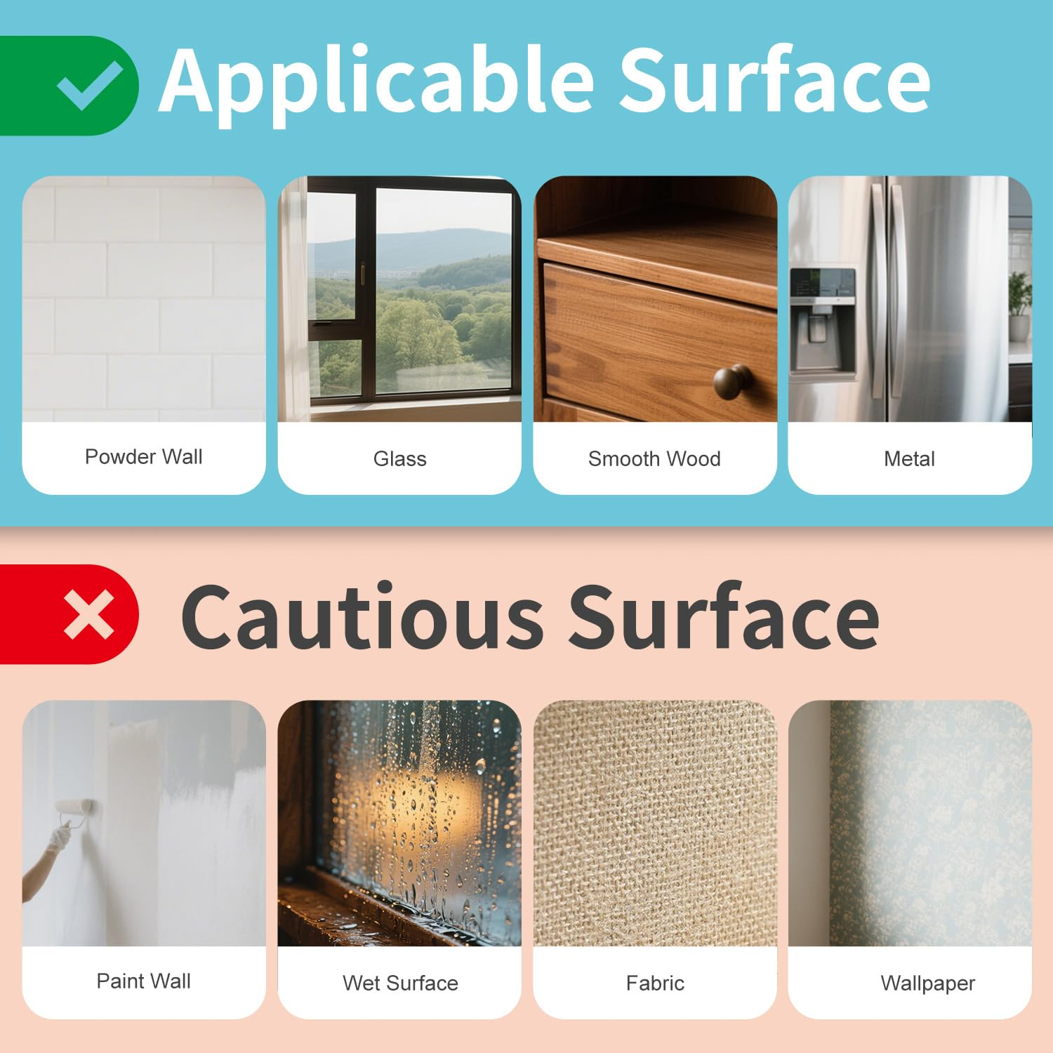 20-Pairs Heavy Duty Picture Hanging Strips, Damage-Free, No-Nail Wall Hangers for Photos & Artworks, Medium Poster Wall Strips (M+L) image number 6