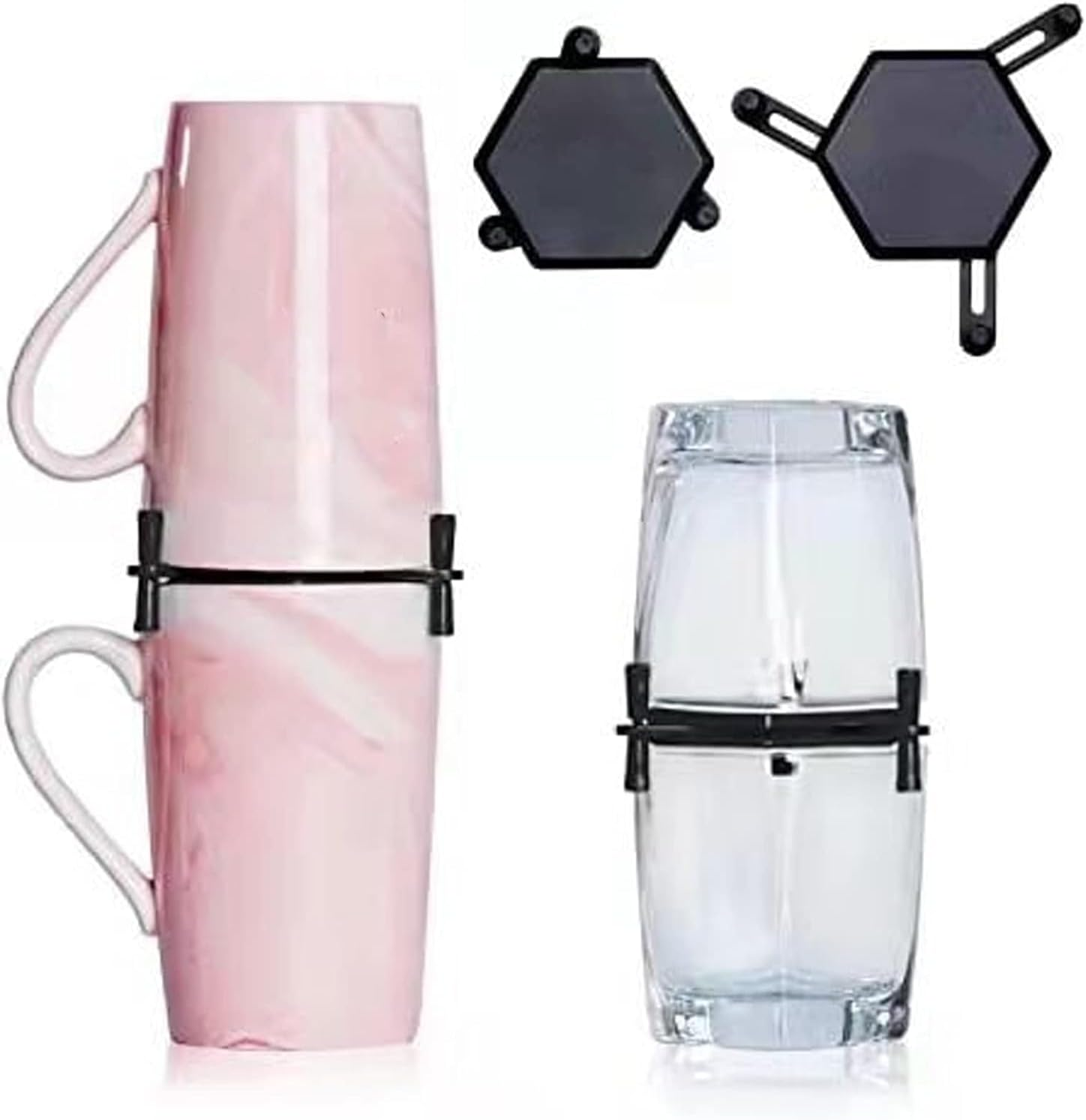 6Pcs Coffee Mug Holder, Stackable Coffee Cup Organizer, Adjustable Drinkware Stacker Organizer for Cabinet,Expandable Storage Organizer for Tea Cup and Coffee Mugs image number 1