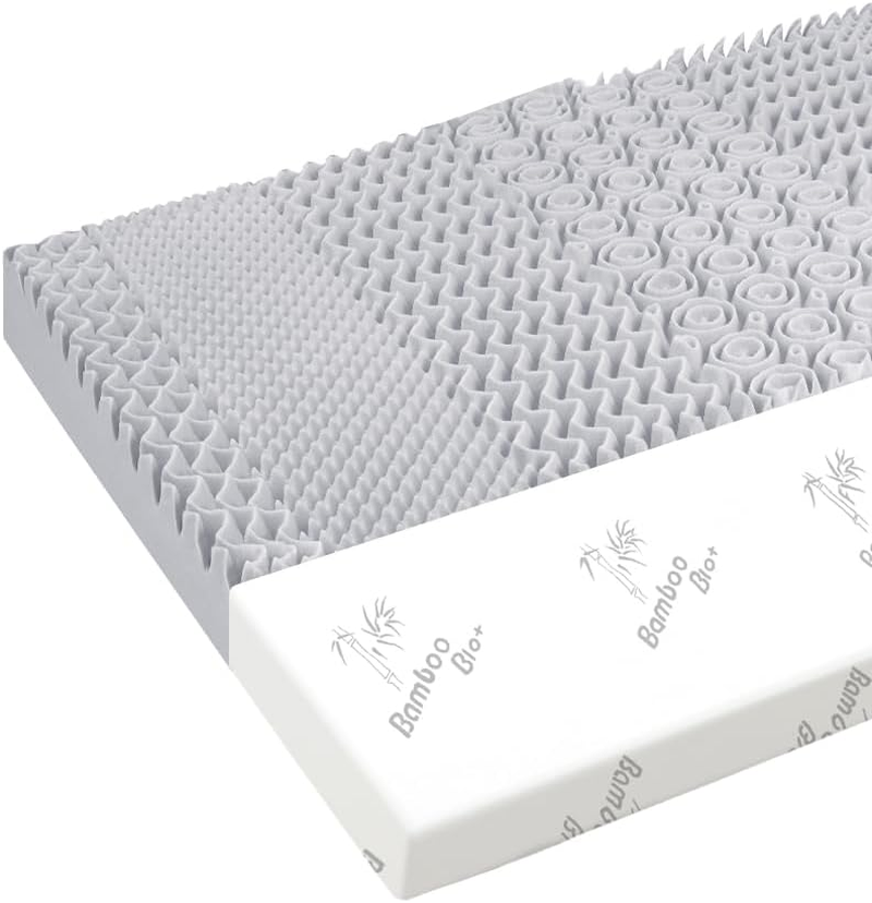 STARRY EUCALYPT Memory Foam Mattress Topper King Size with Removable Cover, 8Cm Thickness, Graphite Infused 7 Zone Design Beddings Bed Topper Cool Mat Pad