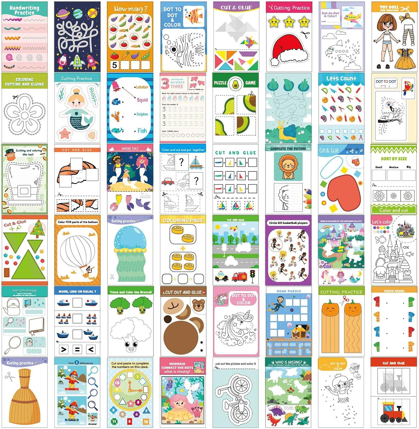 Montessori Preschool Busy Paper Cutting Book for Toddlers Ages 3 - Preschool Learning Scissor Skills Activity Sticker Book - Gifts for 3 Year Old Boys - 4 Year Old Girl Birthday image number 4