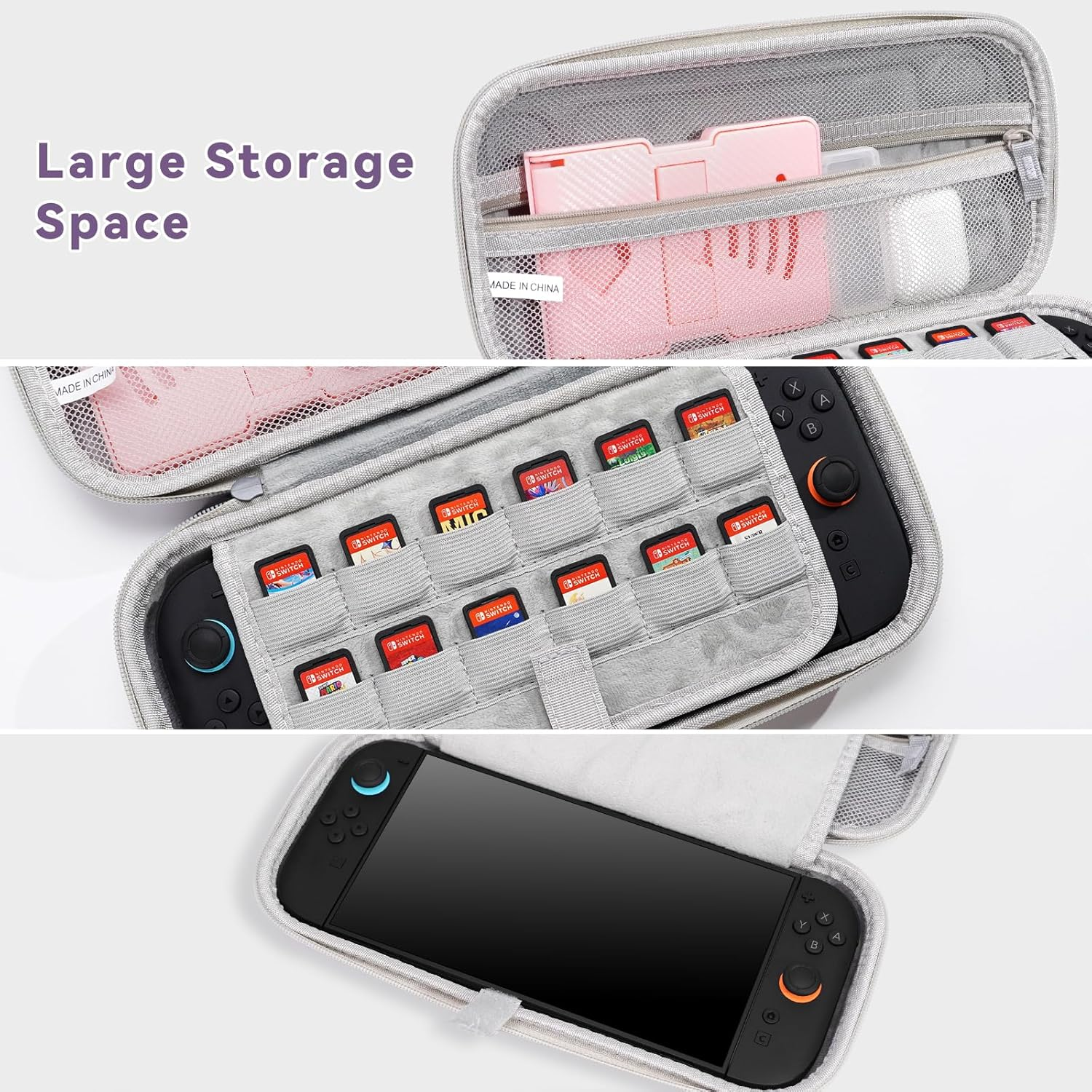 Switch 2 Case Carrying Case- for Nintendo Switch 2 2025 Accessories, Hard Shell Protective Cover Travel Bag with 10 Game Card Slots, for Girls Cute Gradient (Attachable Shoulder Strap)