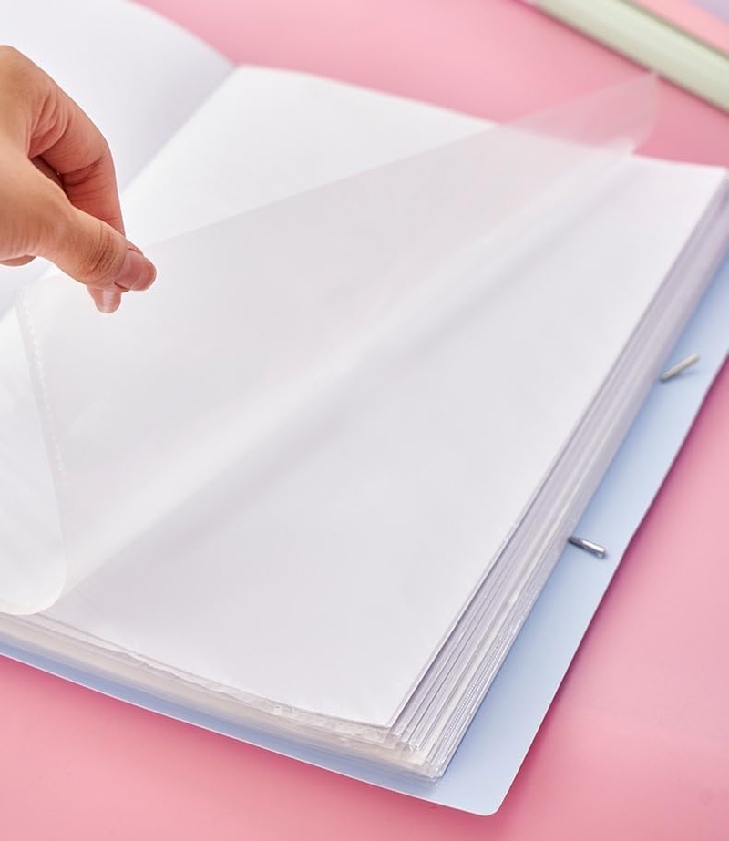 Vignette Stationery A4 File Presentation Folder Document Display Book 30 Clear Pockets Strong Sleeves Pastel Colour Durable Cover School Office Business Report Study Statement Paper Storage Organiser image number 6