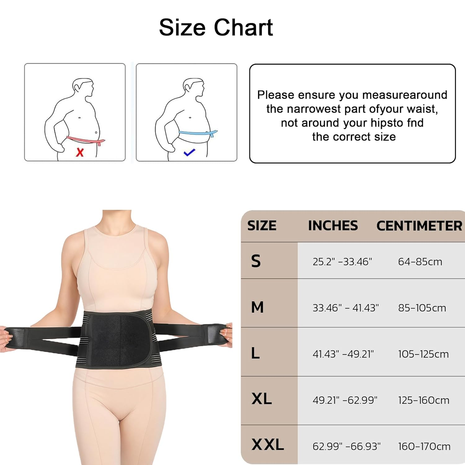 Back Support Brace for Lower Back Pain, Adjustable Lumbar Support Waist Brace, Sports Waist Belt for Men Women(Xl) image number 3