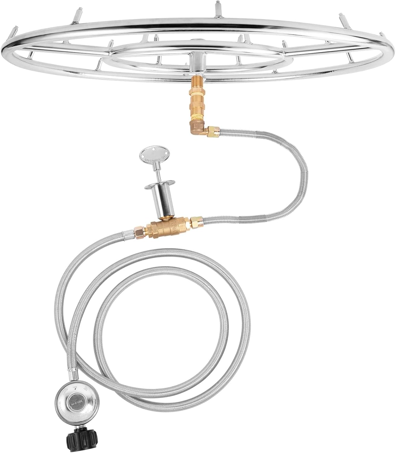 GASPRO Propane Gas Fire Pit Kit, with 24 Inch Jet Fire Pit Burner Ring, for DIY & Upgrade Propane Fire Pit, Fireplace, Heavy Duty 304 Stainless Steel, Indoor & Outdoor Use image number 3