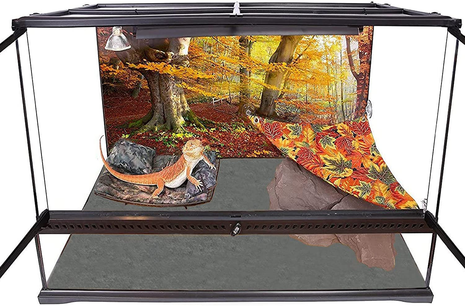 48" X 18" Reptile Carpet, Grey - Terrarium Liner Bedding Reptile Substrate Sand Mat for Cage Lizard Bearded Dragon Gecko Snake Tortoise image number 2