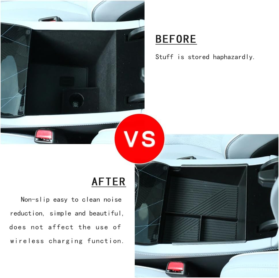 Is for BYD Seal 2024-2025 Upper Center Console Storage Box, Lower Center Console Storage Box, and Wireless Silicone Pad (3 in Total) Seal Accessories (AU RHD) image number 4