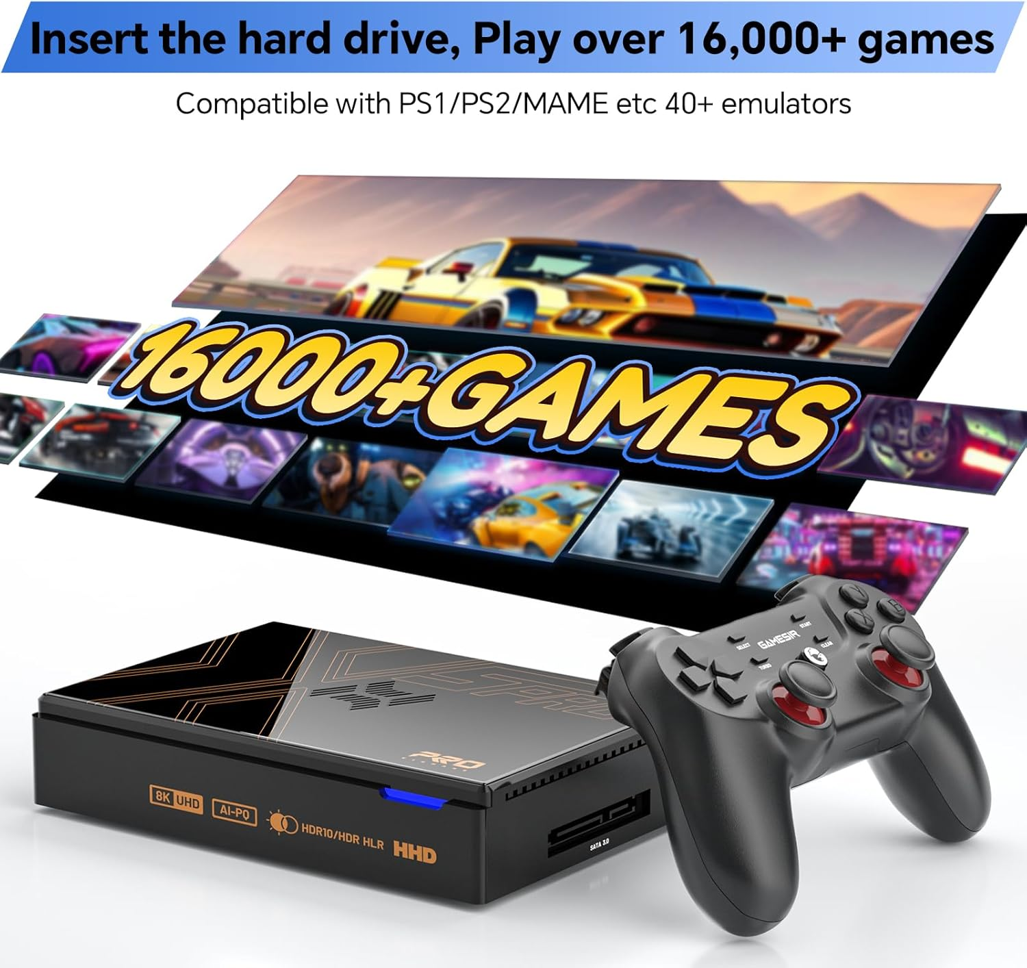 Kinhank Super Console X5 PRO Video Game Consoles with 16000+ Games,Android 12 OS, 8GB+64GB Emulator Console Support AV1, Wifi 6 BT 5.0, RK3588S Chipset, Wireless Controller,8K UHD Output image number 6