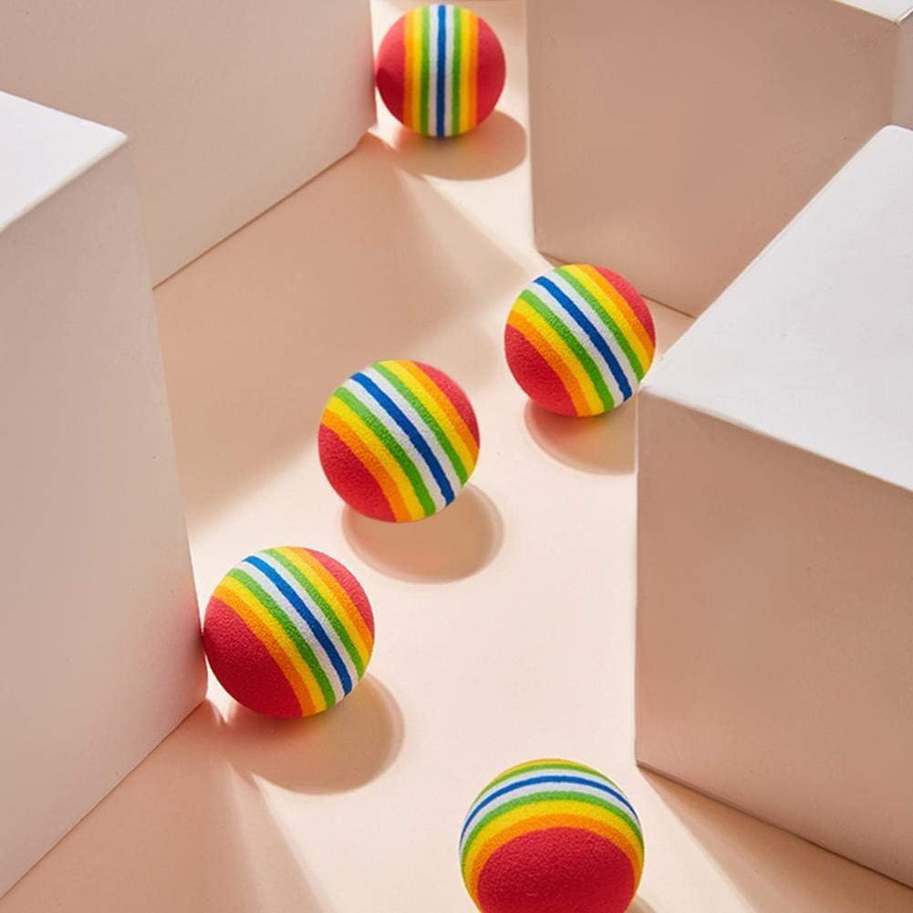 Pet Ball Rainbow Stripe EVA Sponge Floating Ball Swing Golf Club Beginner Kitten Training Practice Pets Supplies Cats Aids for Pet Keep Face Kitten Balloons Cats Cats Kit Cage Practice Cage 25 image number 6