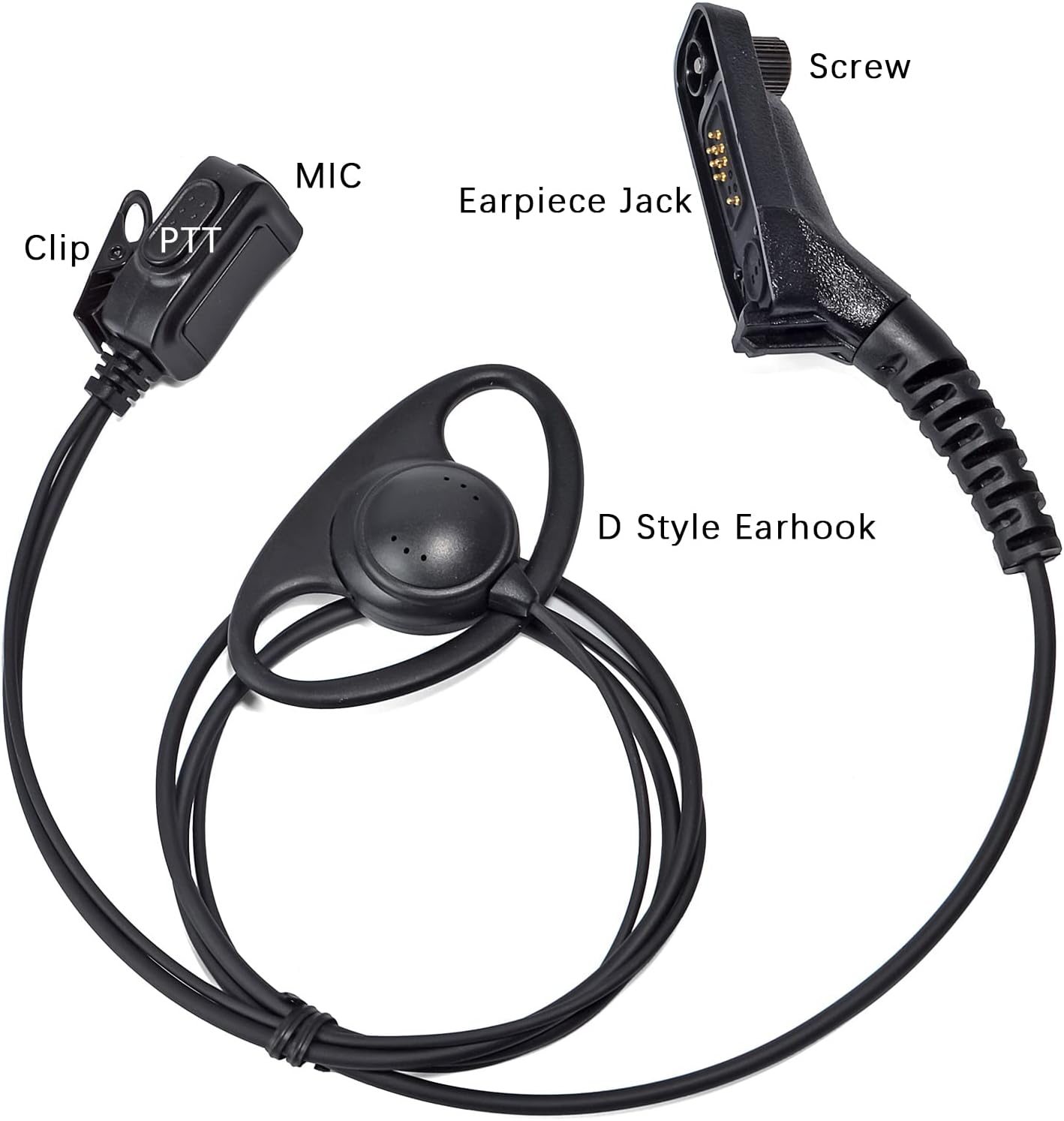 Walkie Talkie Earpiece with Mic for Motorola APX6000 APX8000 APX7000 Portable Radios, Radio Headset with G Shape Ear Hook for MOTOTRBO Xpr7550E XPR7550 Xpr7350E Xpr7380E Xpr7580E Digital Two-Way Radio image number 2