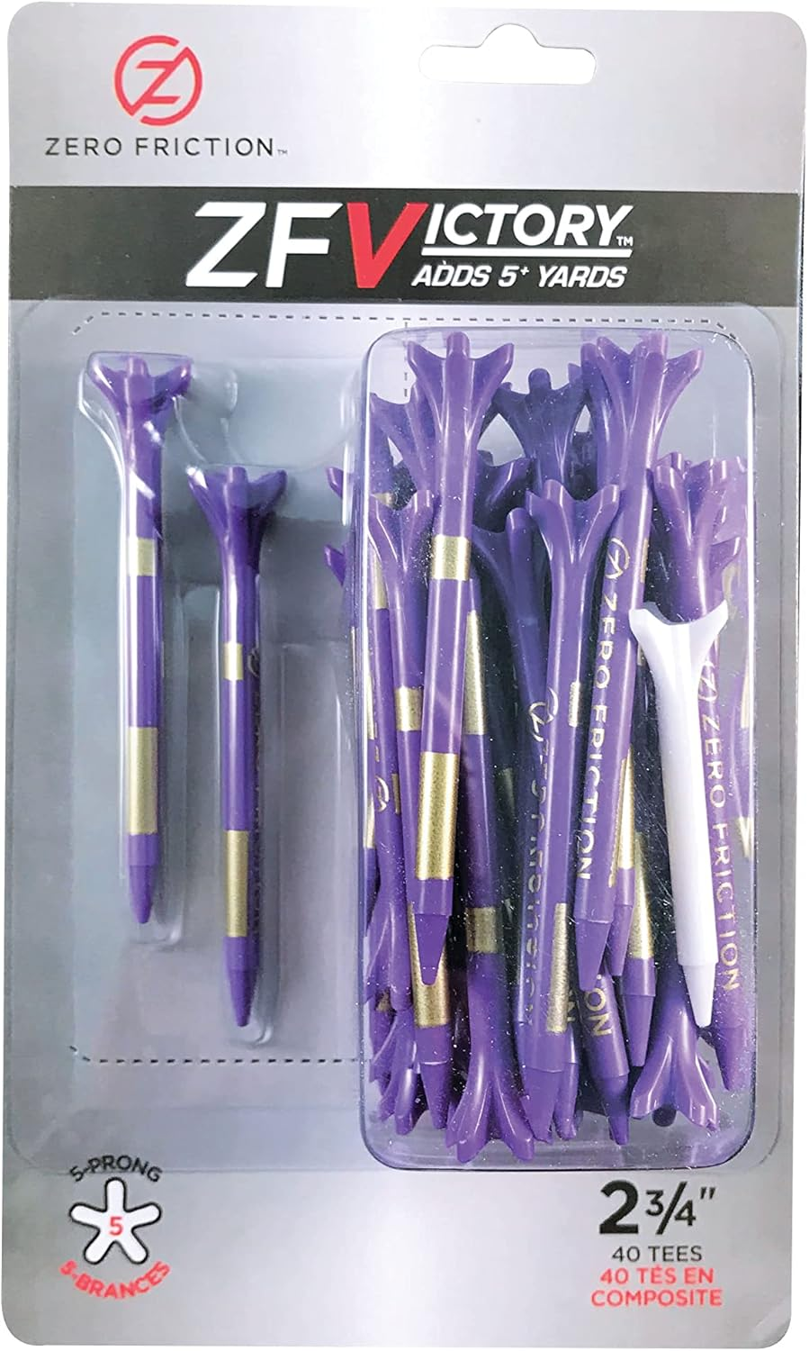 Zero Friction Victory 5-Prong Golf Tees