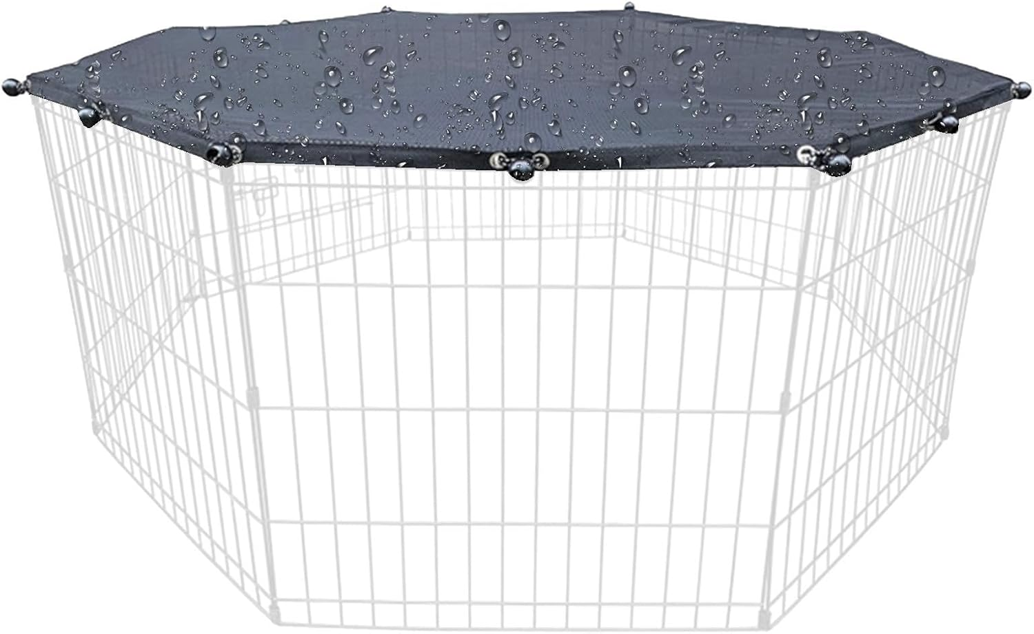 Playpen Cover for Pets - Canine Play Area Protector, Dog Playpen Cover Sun/Rain Proof Top Cover | Playpen Cover Fits 8 Panels Dog Pen for Outdoor and Indoor, Escape-Proof and Sunshade Shield Protector