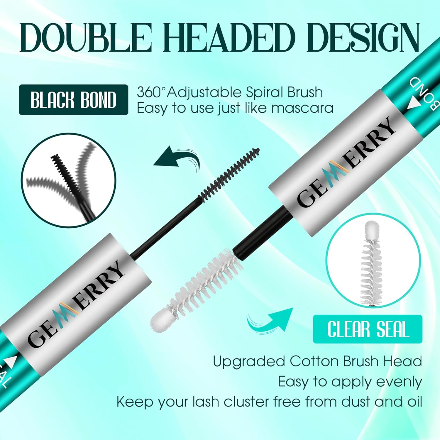 GEMERRY Lash Bond and Seal Waterproof 12ML Falscara Bond and Seal Eyelash Glue 72-96 Hours+Lash Clusters Glue Lash Glue for DIY Lash Extensions at Home Black Bond Clear Seal image number 4
