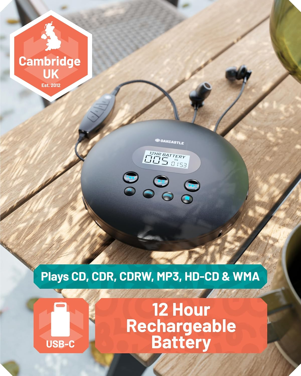 Majority Oakcastle CD100 Bluetooth Portable CD Player - Black image number 4