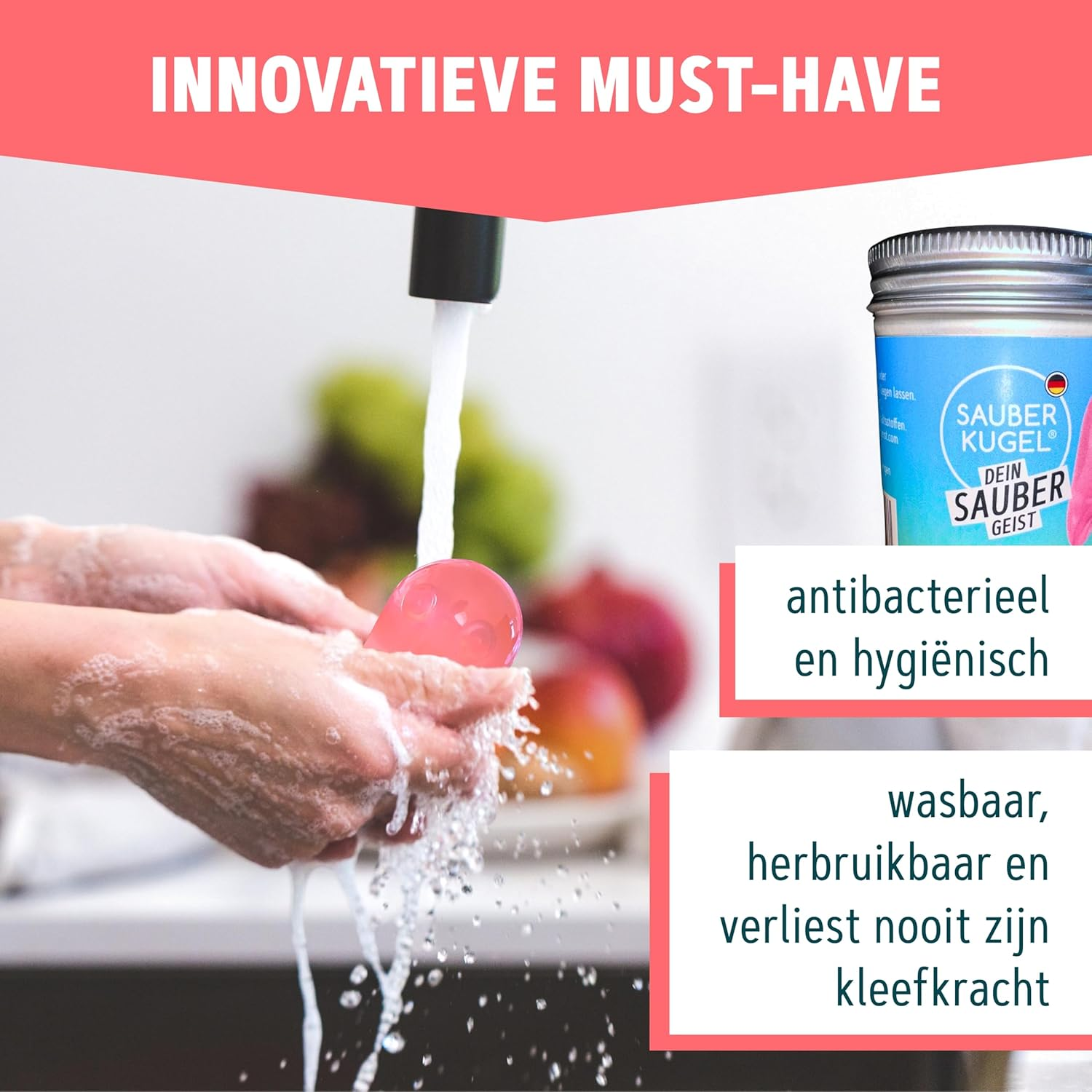 Sauberkugel&reg; Saubergeist &ndash; Effective Car Interior Cleaner against Dust and Dirt Even in Smallest Spaces &ndash; Reusable, Antibacterial and Washable &ndash; Made in Germany image number 2