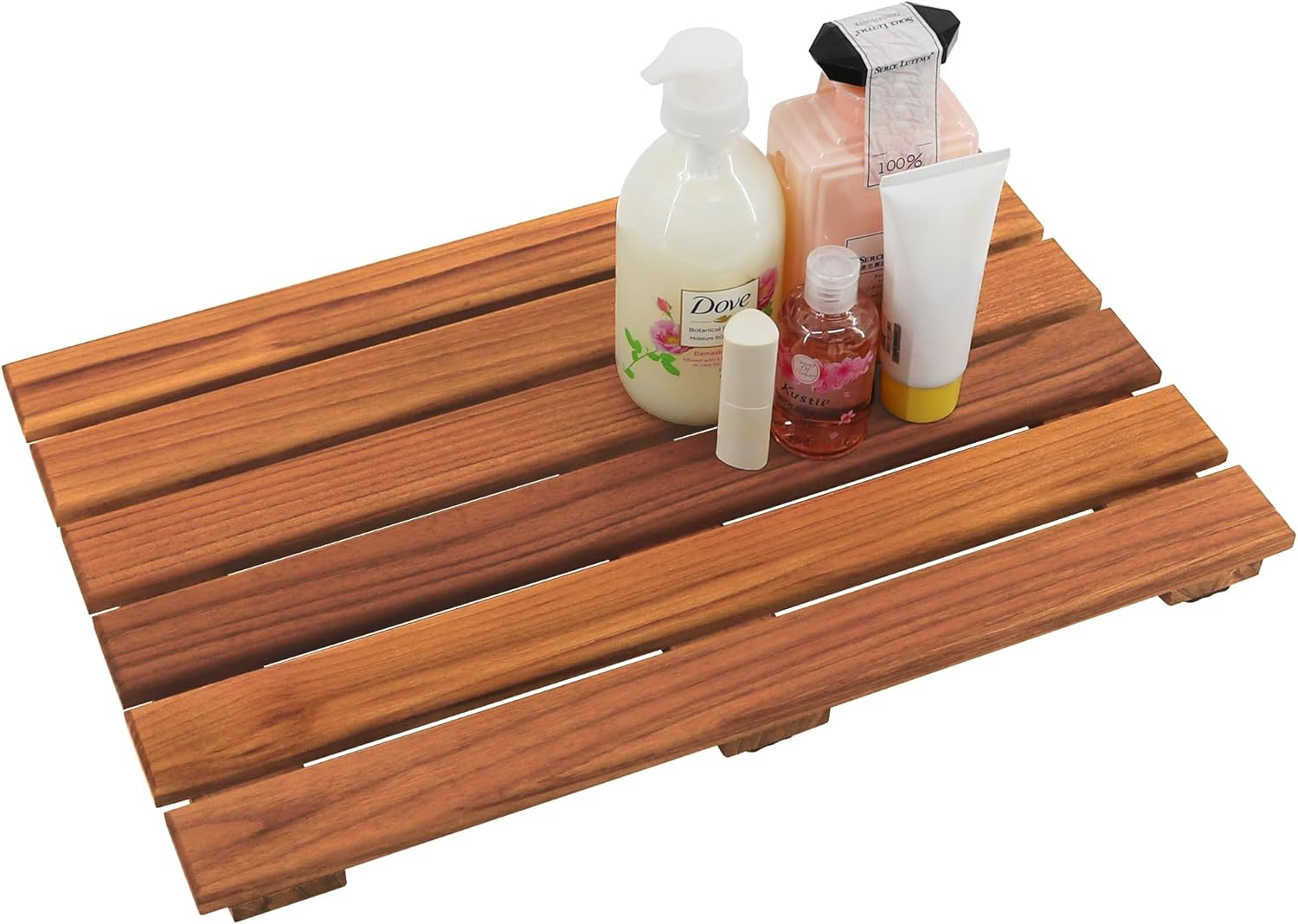 Vaefae Teak Shower Mat, Non-Slip Bath Mat, Luxury Spa Mat, Wooden Mat for Bathtub, 50.8 X 33 Cm image number 3