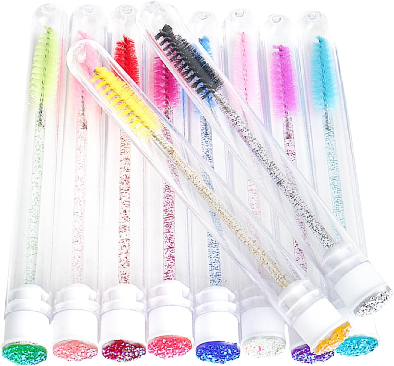 TORMEN Disposable Mascara Wand Set &ndash; 7Pcs Mixed Color Lash Brushes for Women with Dust-Proof Tubes Eyelash & Eyebrow Makeup Tool image number 2