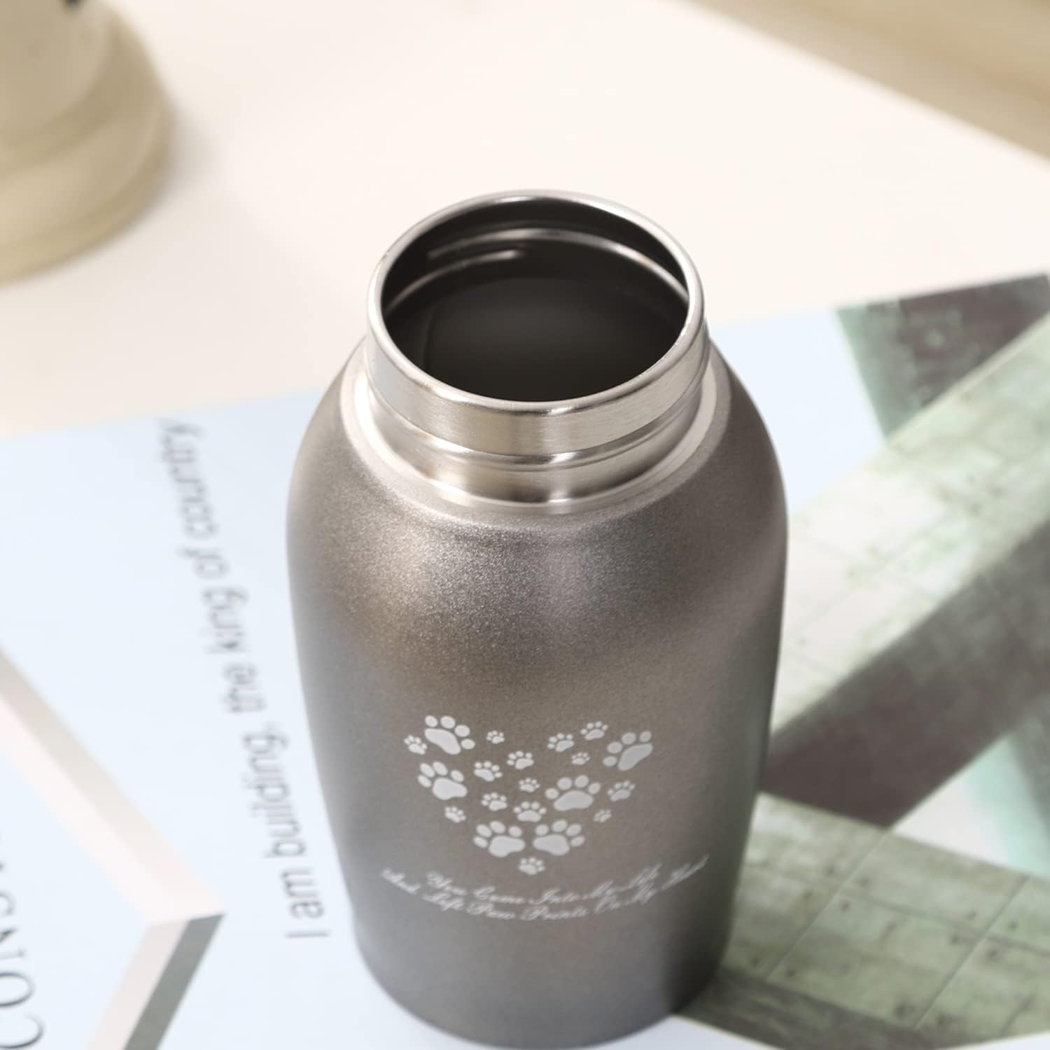 Youdear Memorials Stainless Steel Pet Urn for Dog and Cat Ashes - Premium, Suitable Size (Small, Grey) image number 2