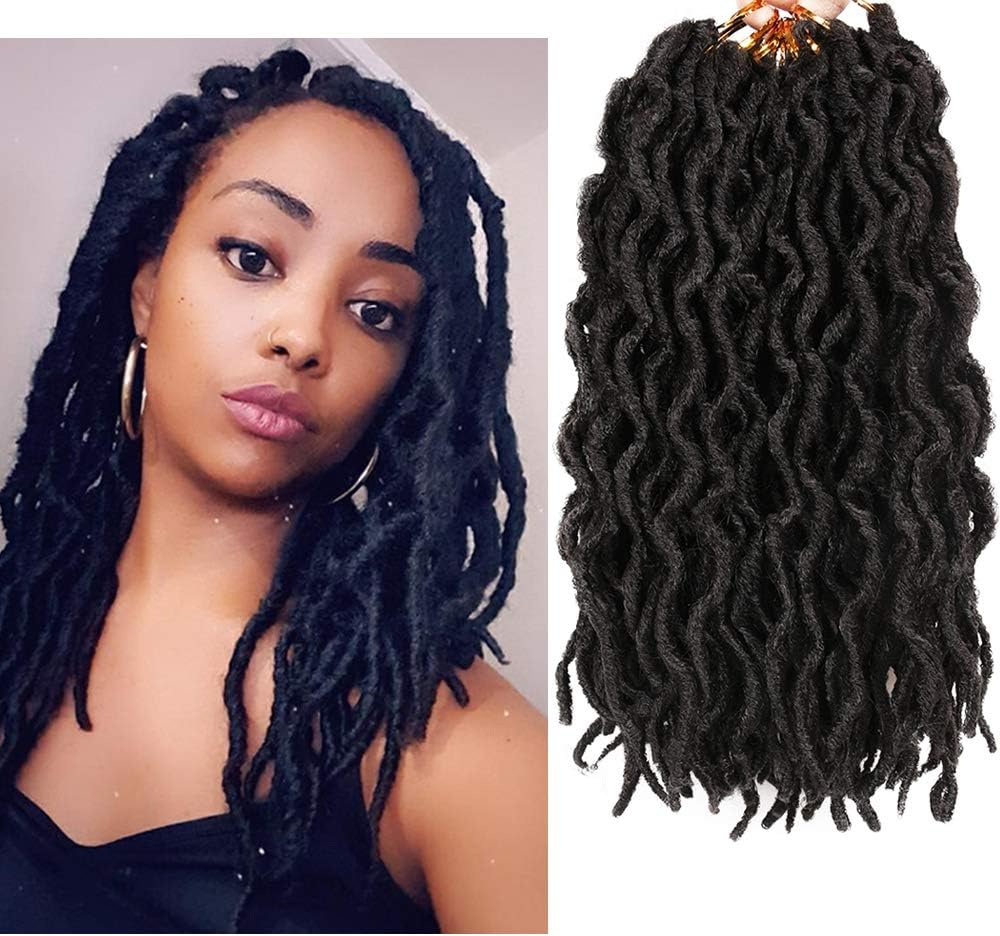 6 Packs Faux Locs Crochet Hair 12 Inch, Nu Locs Crochet Hair, Wavy Crochet Locs Short Locs Crochet Braids Crochet Dreadlocks (20 Roots/Pack) #T1B/30