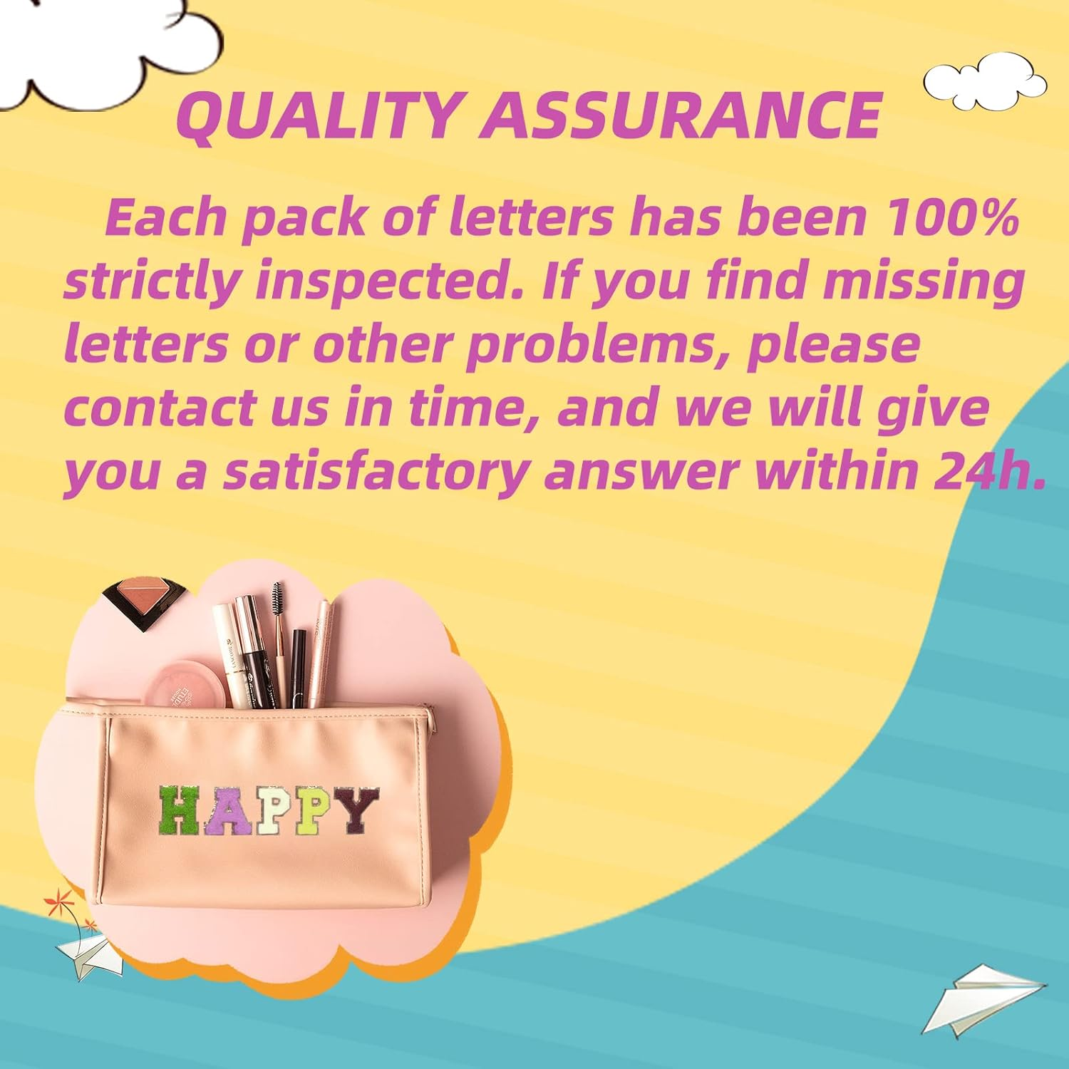 Jongdari Chenille Letter Patches Self-Adhesive & Iron-On Letters, 52Pcs Varsity Fuzzy Patch Glitter Alphabet - 26Pcs, Multicolored image number 3