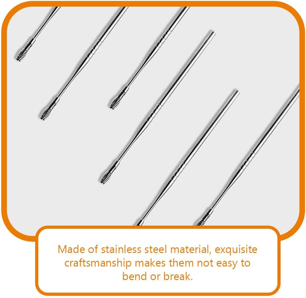 Baluue 6Pcs Stainless Steel Rotating Earwax Cleaning Tool Set with Smooth Polished Surface Non-Slip Handle Safe Ear Scoop for Home Ear Care image number 1