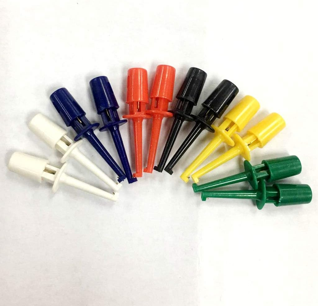 Blesiya 12PCS Color Test Hook Clip Grabbers Test Probe SMD IC Service for Multimeter image number 6