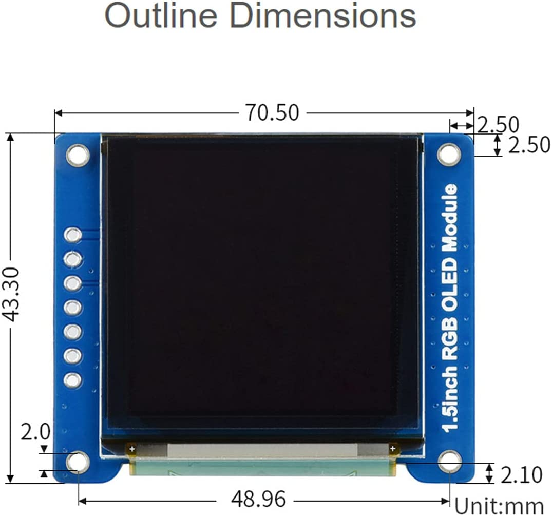 Waveshare 1.5 Inch RGB OLED Display Module 128X128 Pixels 16-Bit High Color 65K Colors Display with Embedded Controller SPI Interface image number 5