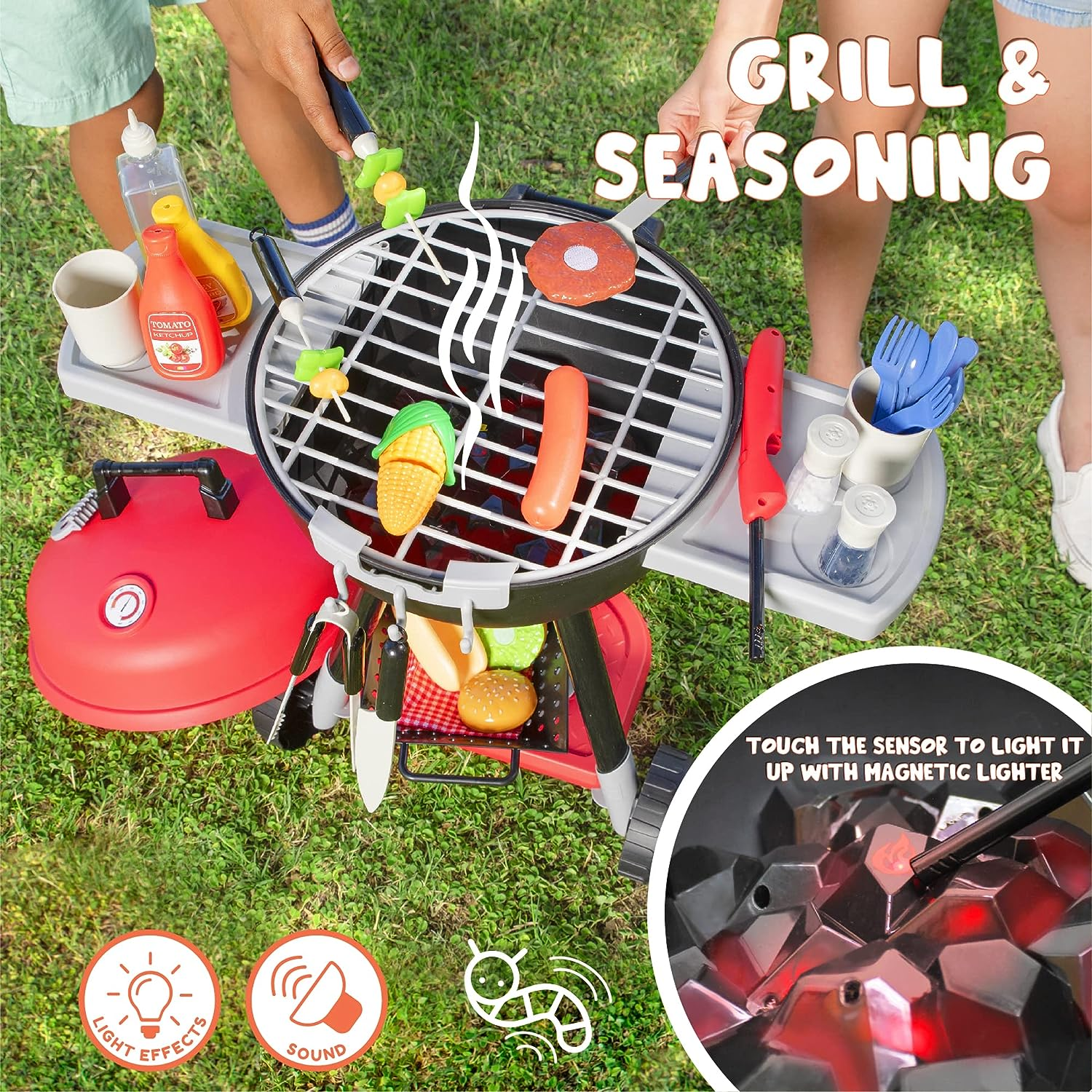 JOYIN 34 PCS Cooking Toy Set, Kitchen Toy Set, Toy BBQ Grill Set, Little Chef Play, Kids Grill Playset Interactive BBQ Toy Set for Kids image number 2
