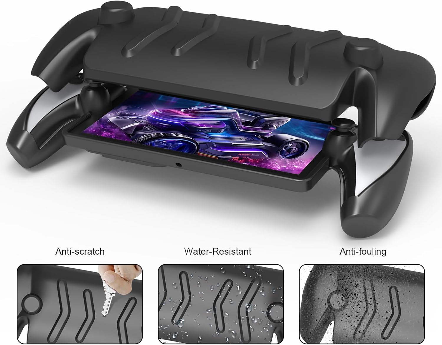 Protective Case Compatible with Playstation Portal,Hard Cover Shell and TPU Back Case with Adjustable Kickstand for PS Portal (Black) image number 3