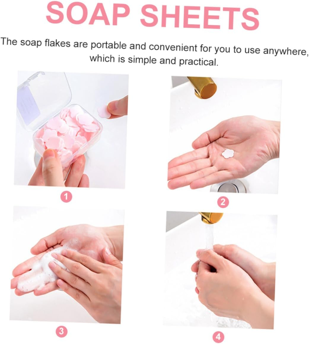 Abaodam Soap Flakes Hand Washing Soap Slices Leaves for Camping Business Trips Office Home image number 6