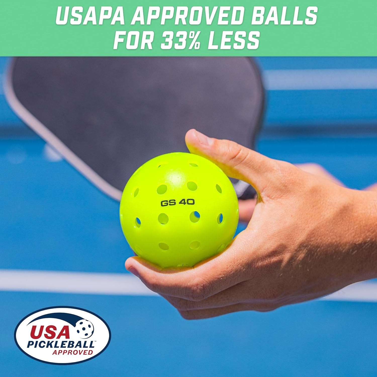 Gosports GS 40 Pickleball Balls - 12 or 36 Pack of Regulation USAPA Pickleballs image number 5