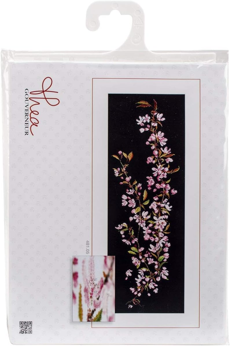 Thea Gouverneur - Counted Cross Stitch Kit - Columbine - Aida - 18 Count - Embroidery Kit for Adults - DMC Embroidery Threads and Other Cross Stitch Supplies Included - 493A