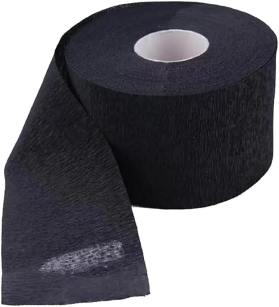 Atlantic Barber Supply Disposable Barber Neck Strips for Haircuts &ndash; Professional Hygienic Neck Paper Bands for Salon Use (1 Roll, Black) image number 1