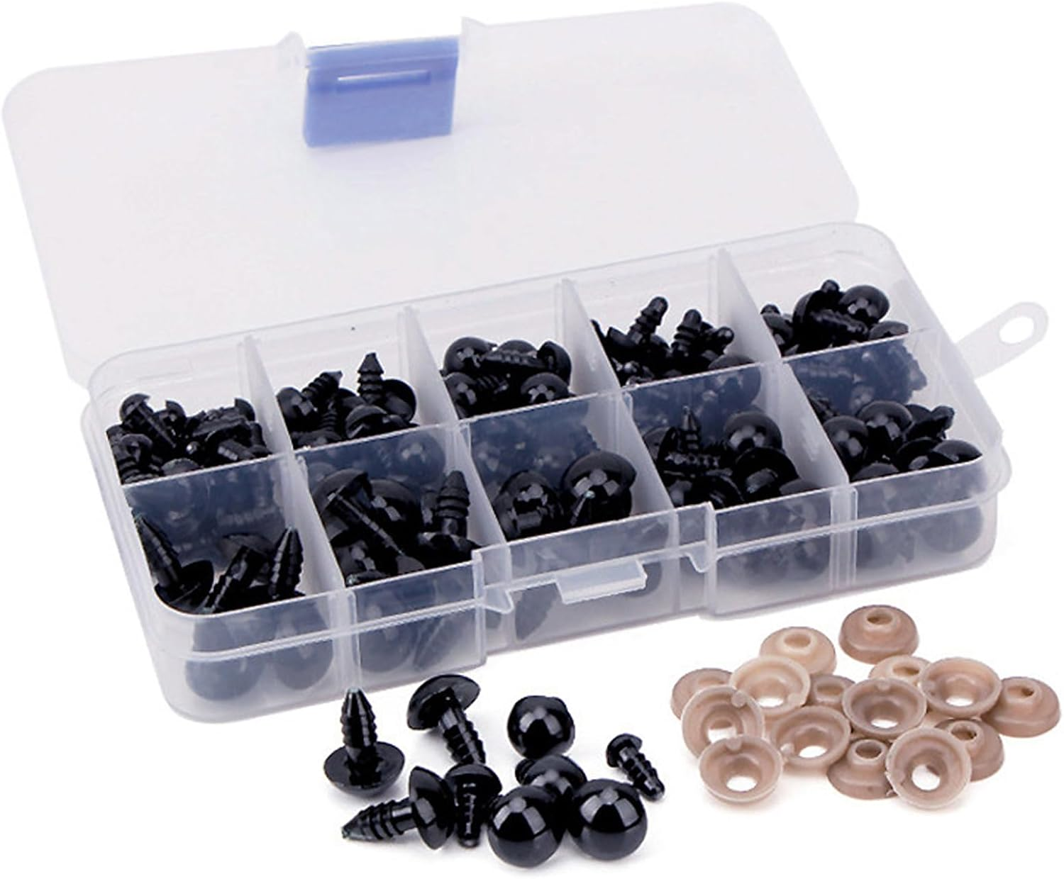 100 Safety Eyes with 100 Safety Washers, Plastic Crochet Eyes for Stuffed Animal Crochet Projects Teddy Bear Puppet DIY Crafts image number 4