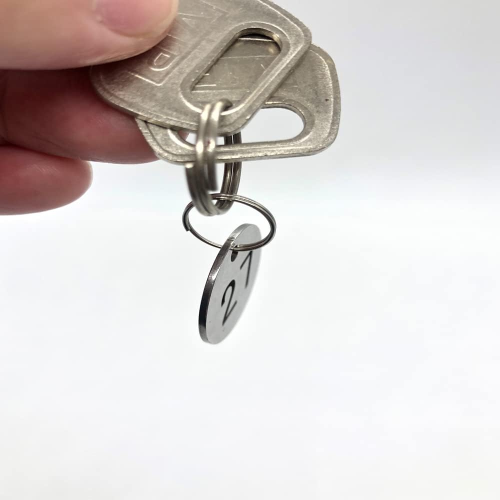 Stainless Steel Numbered Tags, round Metal Key Tags ID Tags with Rings (1-30) image number 5