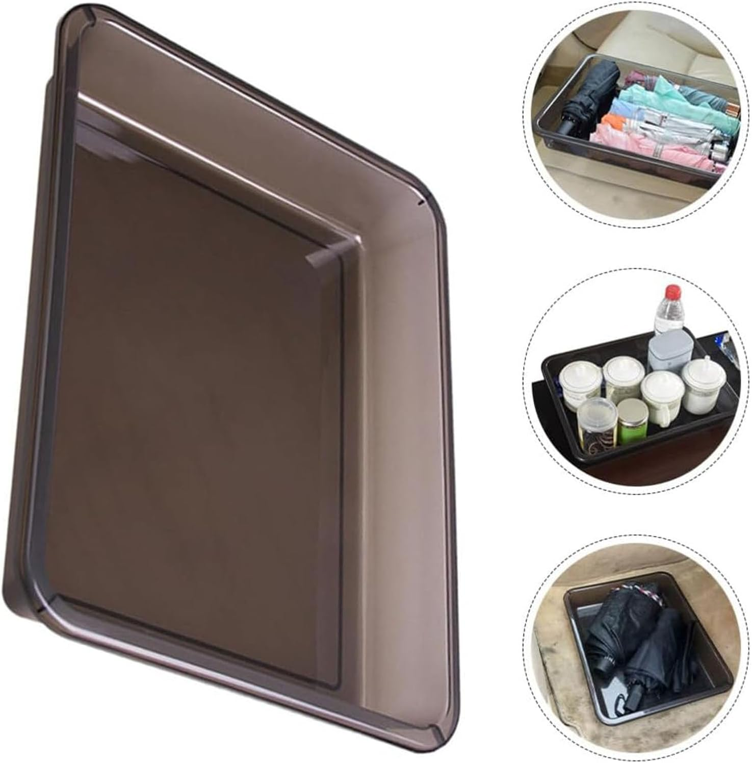 Under Seat Storage Box for Car, Car Front Underseat Storage Tray Hidden Organizer Accessories for Driver Passenger Umbrella Shoes Storage, 33X25X5CM image number 2