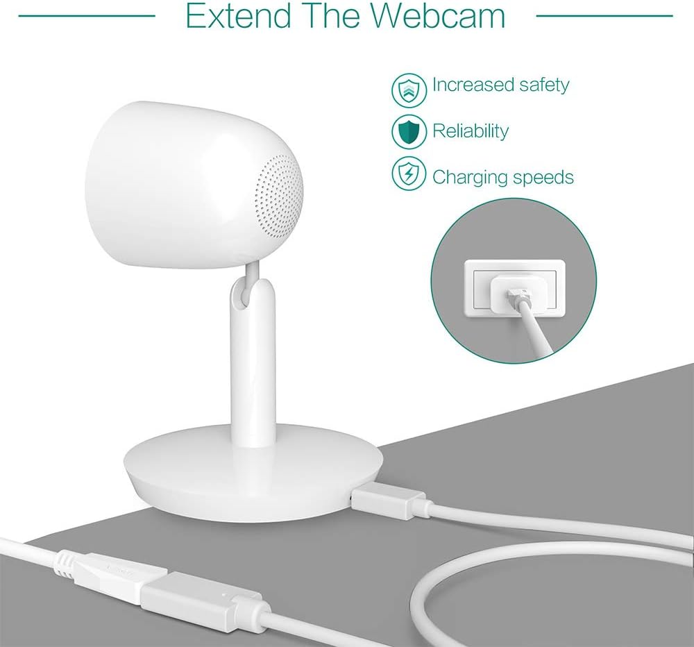 TUSITA Power Extension Cable for Nest Cam IQ Indoor Outdoor, Google Wifi System, Eero Pro Wifi System - Type-C Male to Female Cord (16.4Ft/5M) - Security Camera Accessories image number 5