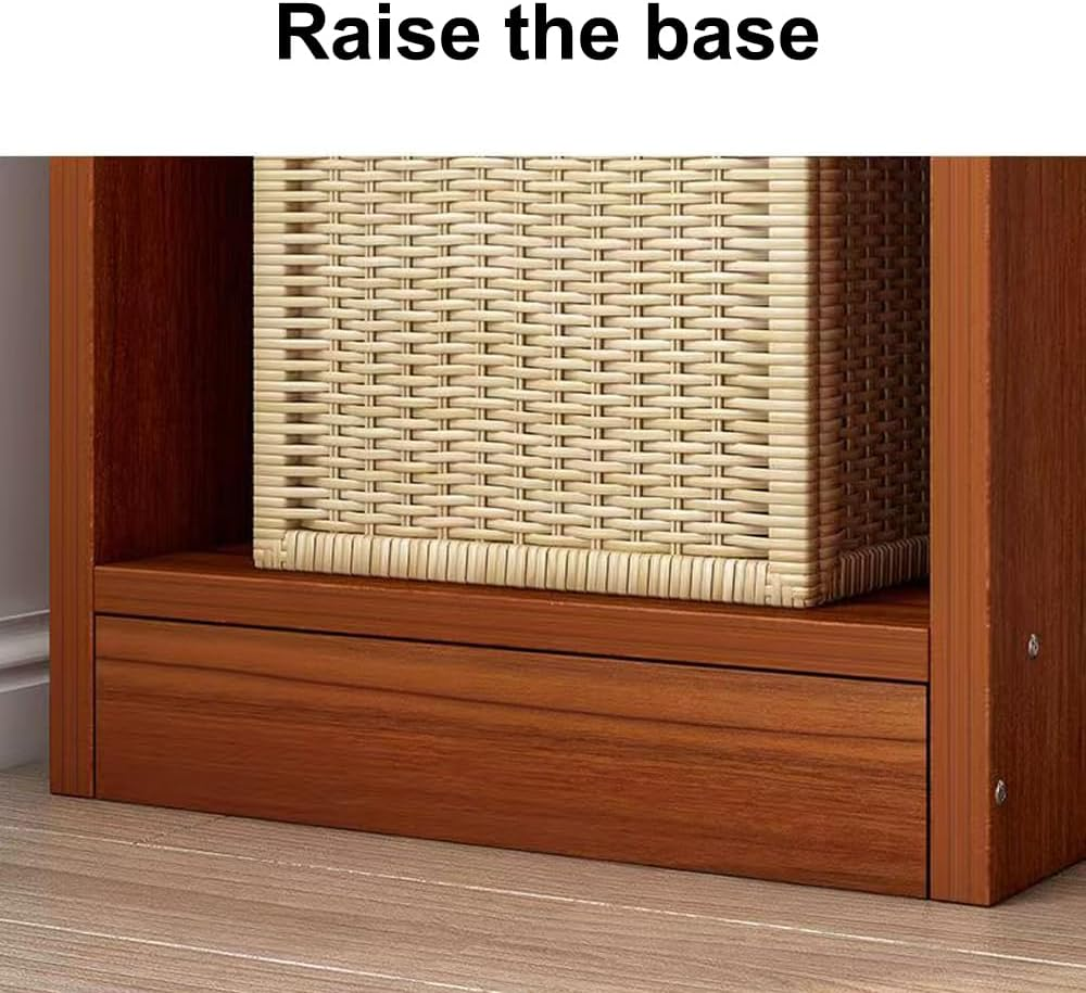 Hbluefat 3 Tier Bookcase, Floor Standing Low Open Bookshelf, Multipurpose Display Storage Organizer Shelf for Home Office Living Room Bedroom (Walnut)