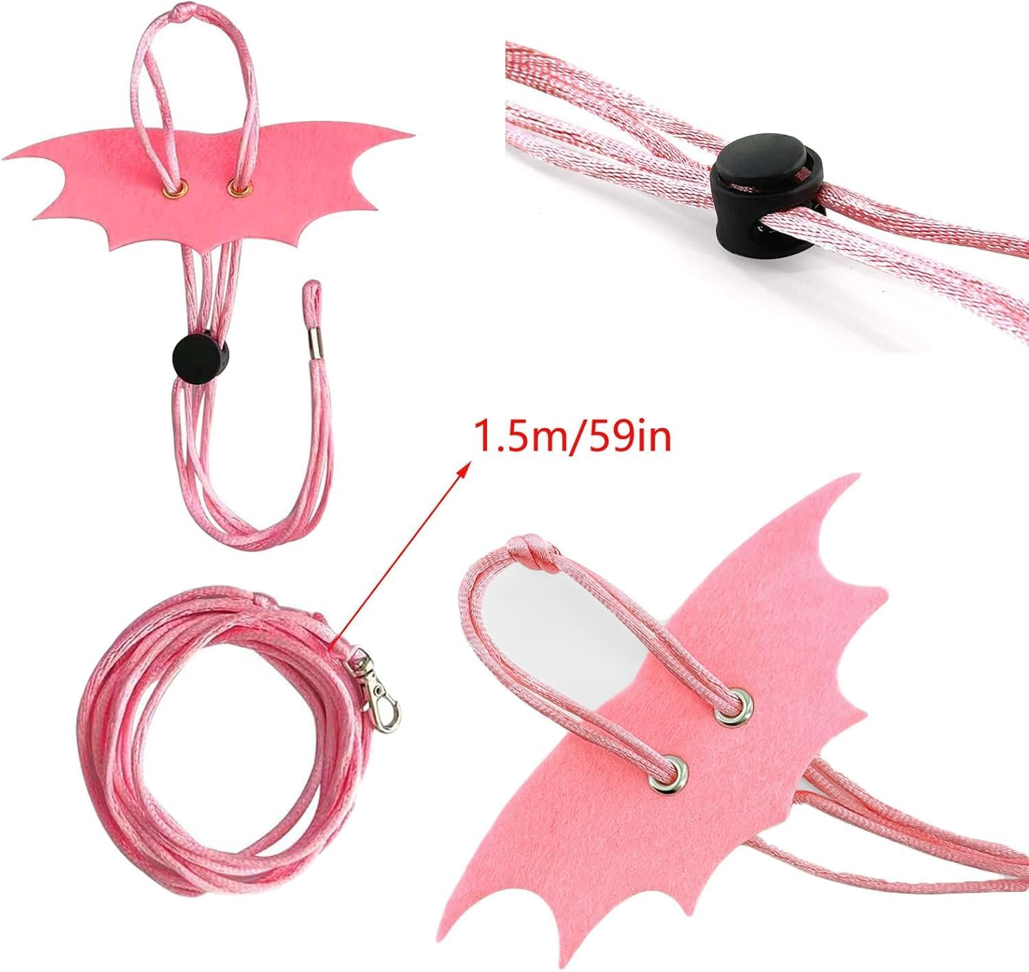 Small Animal Wings Walking Hamster Rope, 2Pcs Small Pet Wings Dragon Harness and Leash,Dragon Leash Harness Bearded Reptile Lizard Rope,Reptile Turtle Leash Gecko Harness Rat Harness and Leash Rope image number 2