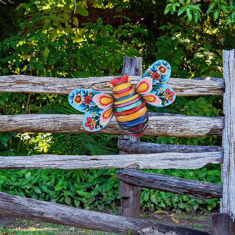 HOLIDYOYO 2Pcs 3D Iron Metal Bee Pendant Wall Art for Home Decor Vibrant Bee Wall Decoration and Statue for Indoor and Outdoor Spaces Unique image number 4