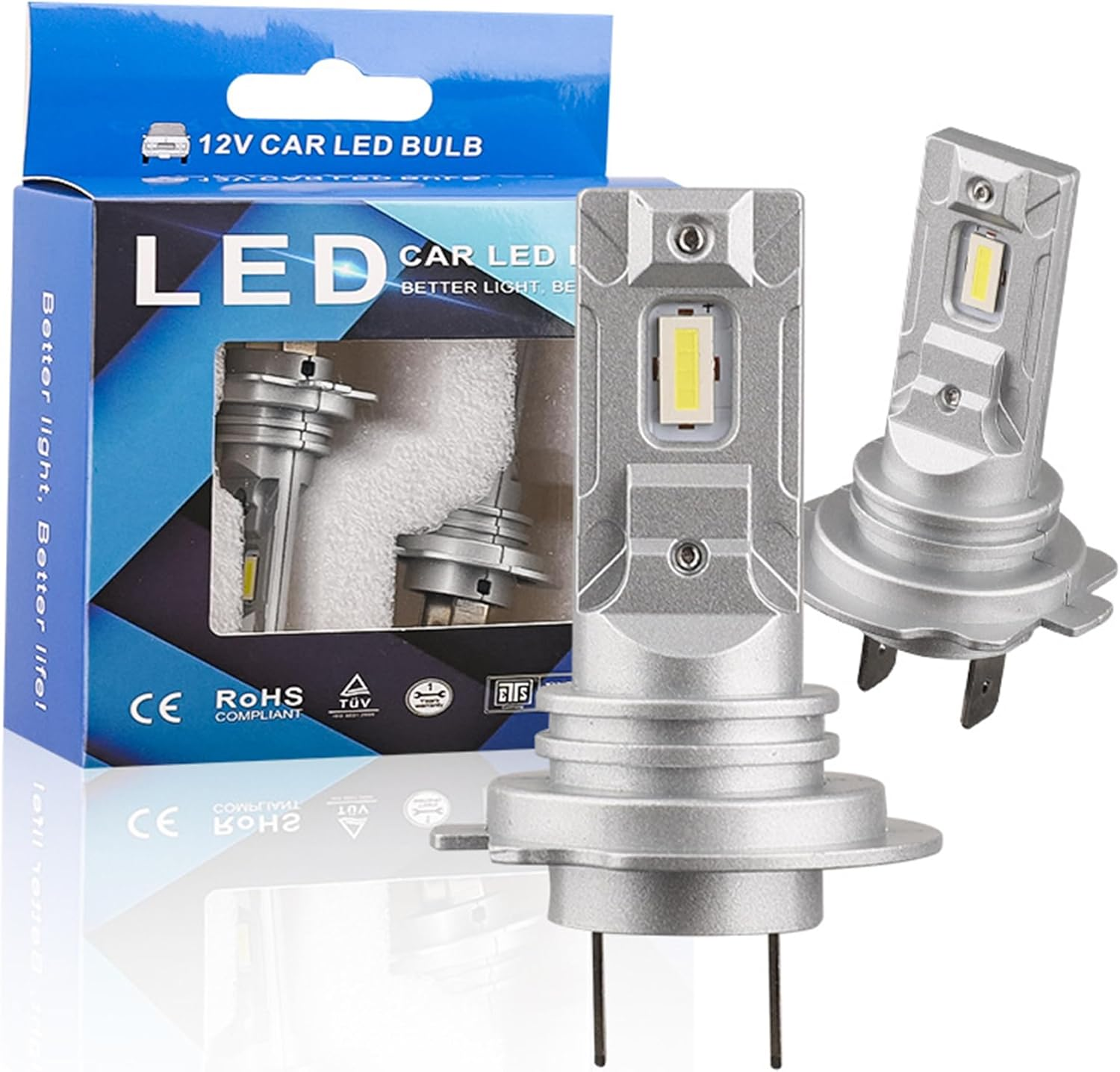 LEVANLIGHT H7 LED Headlight Bulbs | 2 Pack | 1:1 Size Halogen Replacement | Plug and Play, Non-Polarity Design | All-In-One LED Fog Lights | No Adapter Required image number 3