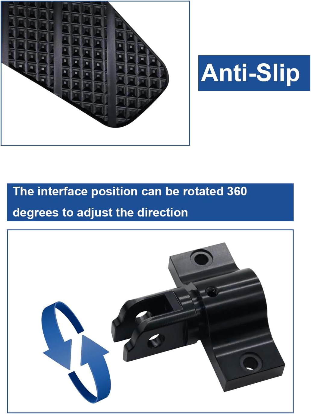 Mini Aluminium Black Middle Foot Pedal for Harley Davidson 2018-2024 Cruiser Motorcycle