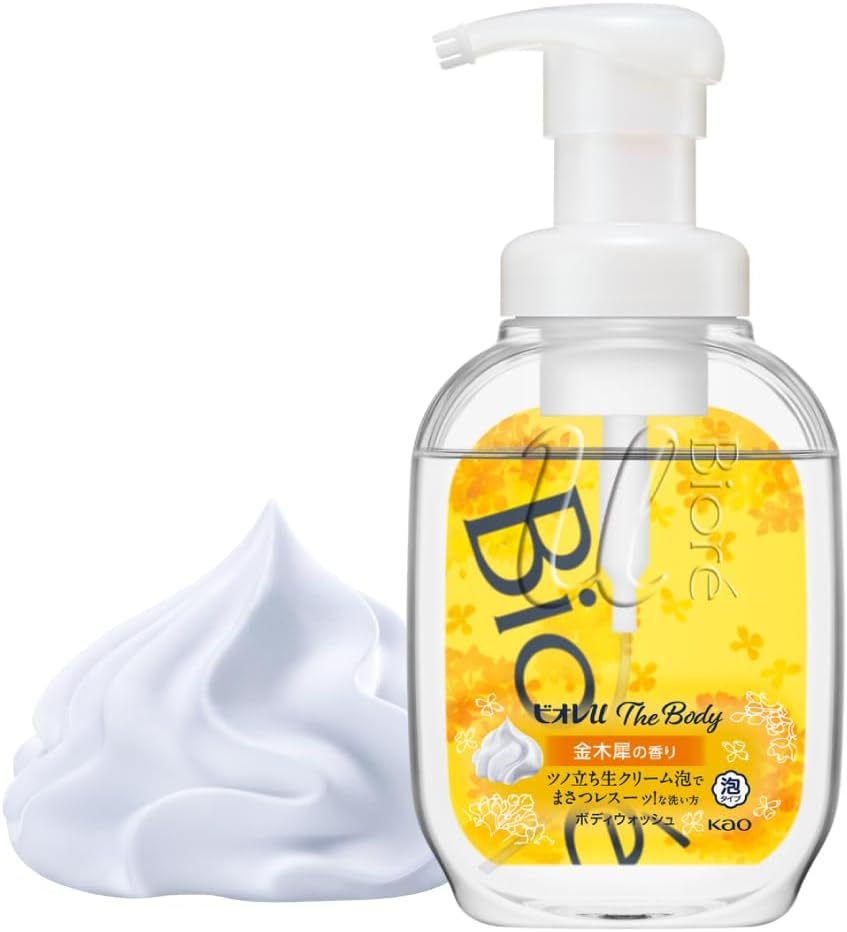 Bioreu the Body Foam Type Pump, 19.3 Fl Oz (540 Ml), High Lubricating Formula Fresh Cream Foam, Body Soap, Osmanthus Scent image number 2