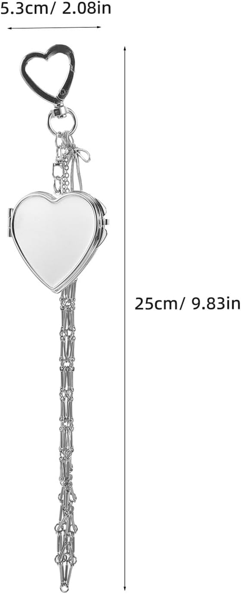 Stainless Steel Mesh Lipstick Organizer Keychain Pendant for Women&rsquo;S Handbag &ndash; 16Cm Compact Purse Accessory with Heart-Shaped Design, Decorative Female Bag Charm image number 1