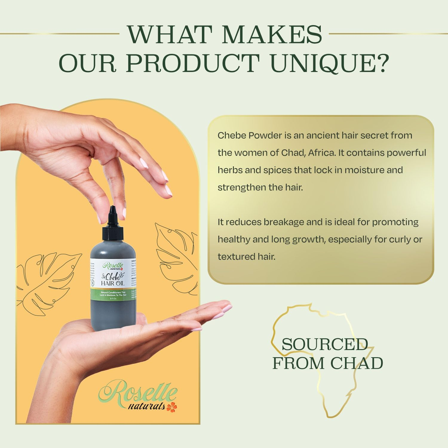 Roselle Naturals Chadian Hair Oil for Hair Growth 8 Fl Oz image number 5